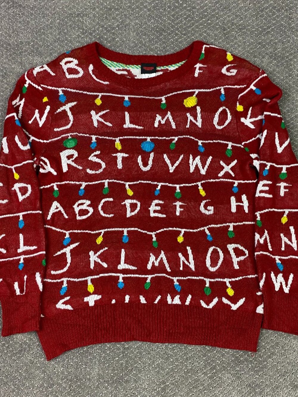 Stranger Things Ugly Christmas Sweater Adult XL Red Holiday Mens Womens